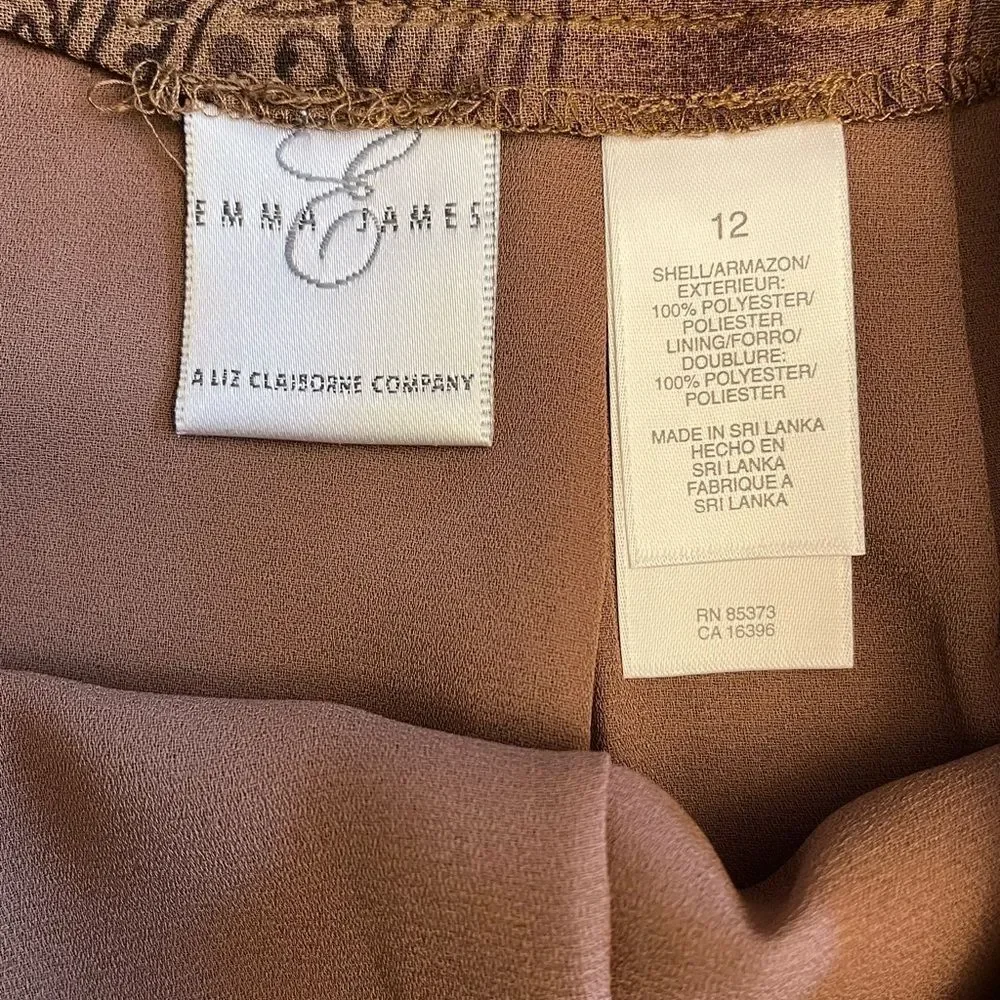Womens’ Emma James Brown Lightweight Skirt Size 12